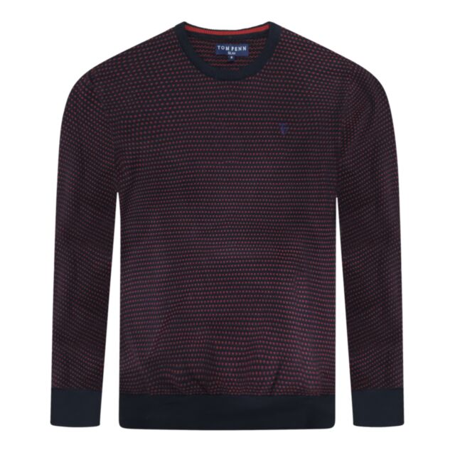 Tom Penn Crew Nk Knit Navy Red