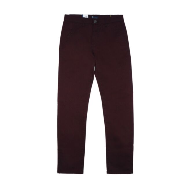 Enzo Slim Stretch Chino In Burgundy