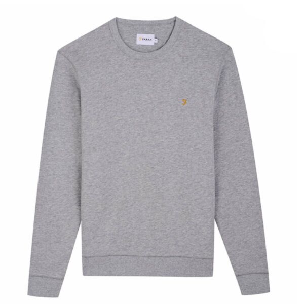 Farah Tim Crew Sweater In Light Grey Mar