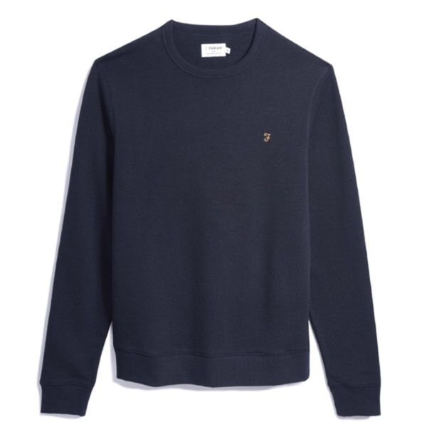Farah Tim Crew Sweater In True Navy