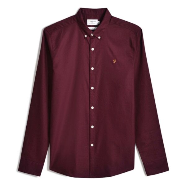 Farah Brewer LS Shirt In Bordeaux