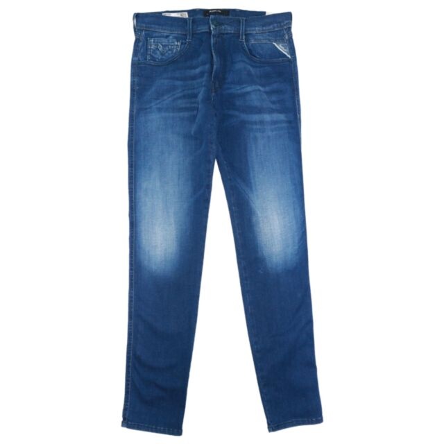 Replay Hyperflex Jeans In Bright Blue Wash