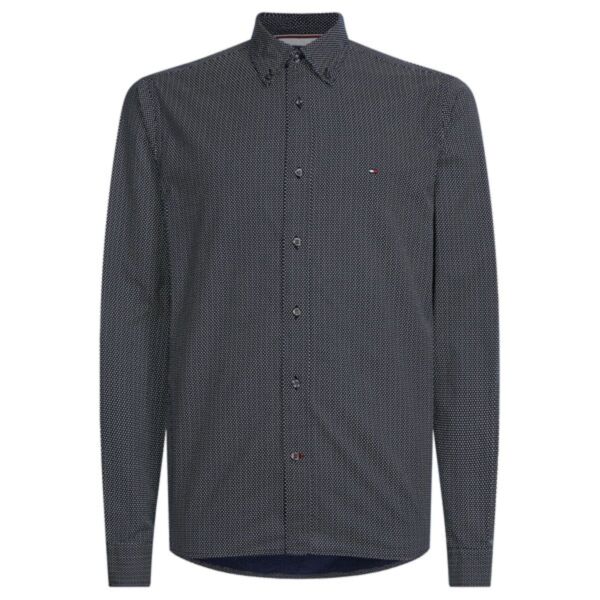 Tommy Hilfiger Mini Geo Print Shirt In Carbon Navy