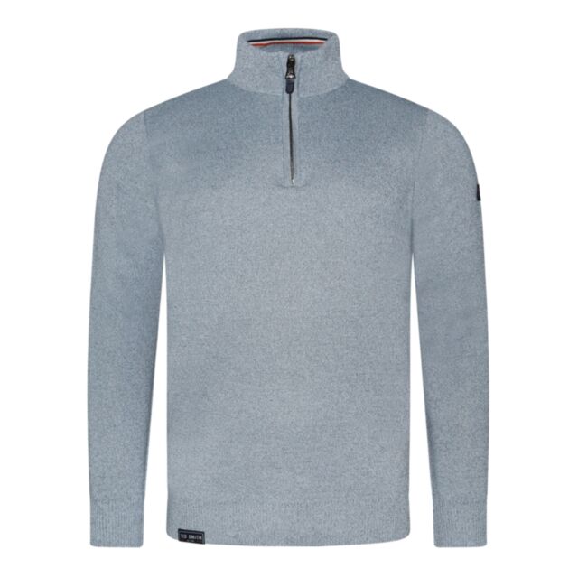Ted Smith Stella 1/4 Zip In Blue Twist