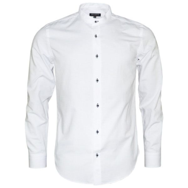 Ted Smith Grandad Col Shirt White