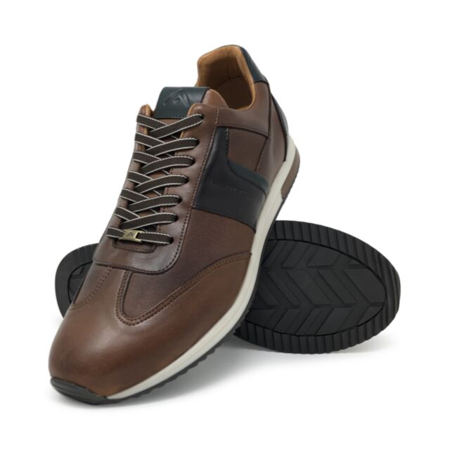 Ambitious Leather Trainer Cognac Combi