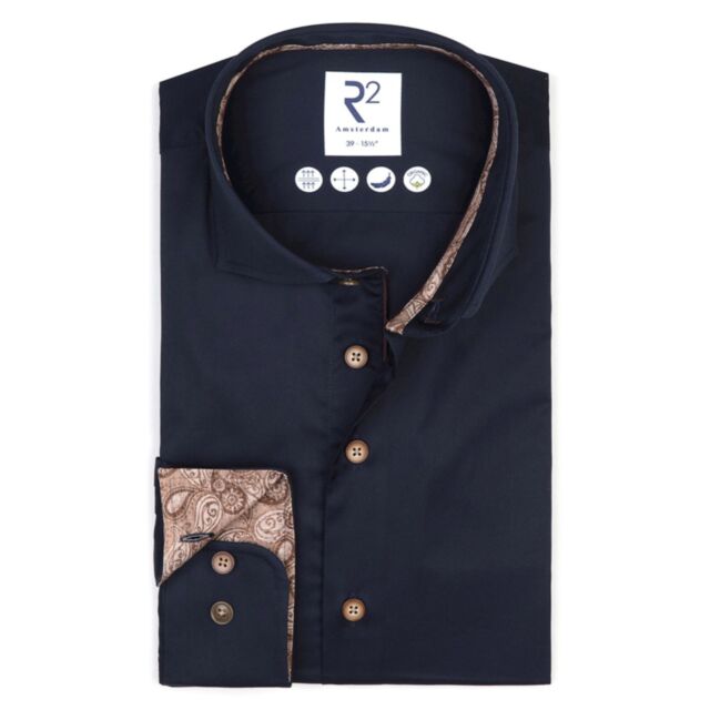 R2 Amsterdam Fine Twill Shirt Navy
