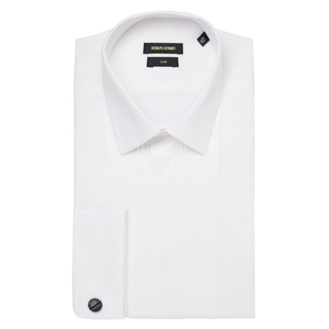 Remus Uomo Ashton Pleated Shirt White