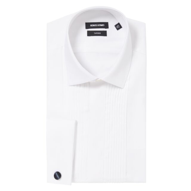 Remus Uomo Parker Pleated Shirt White