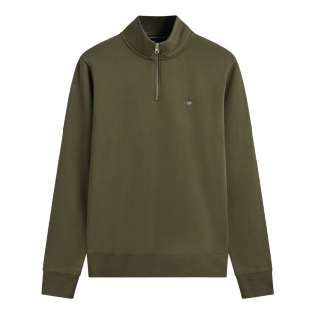 Gant Reg Shield Half Zip Sweat Juniper Green