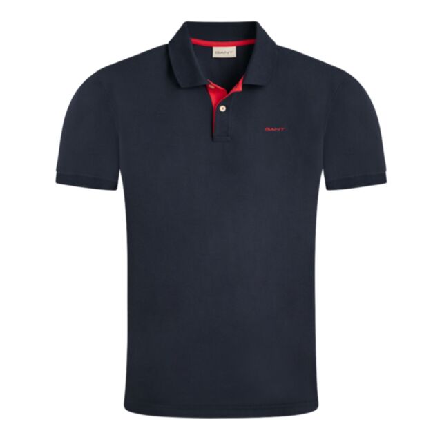 Gant Reg Contrast Pique SS Rugger Blue