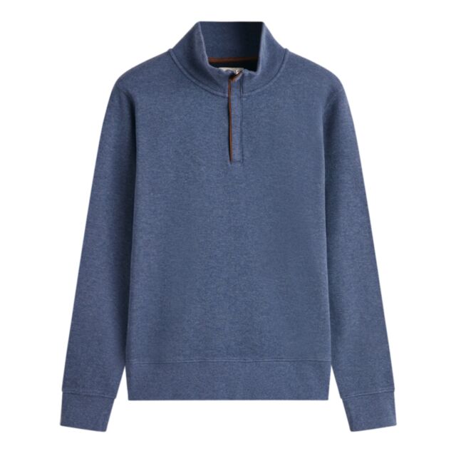 Gant Sacker Rib Half Zip Knit Blue Melange