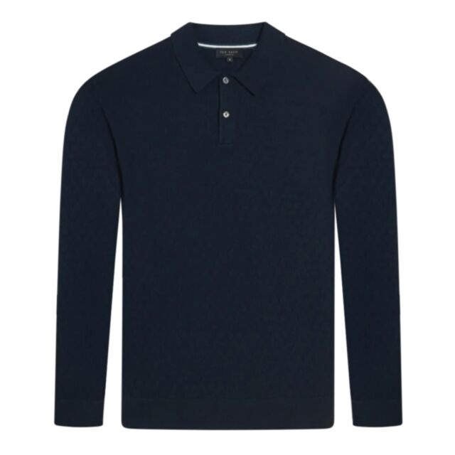 Ted Baker Morar LS T Stitch Polo Navy
