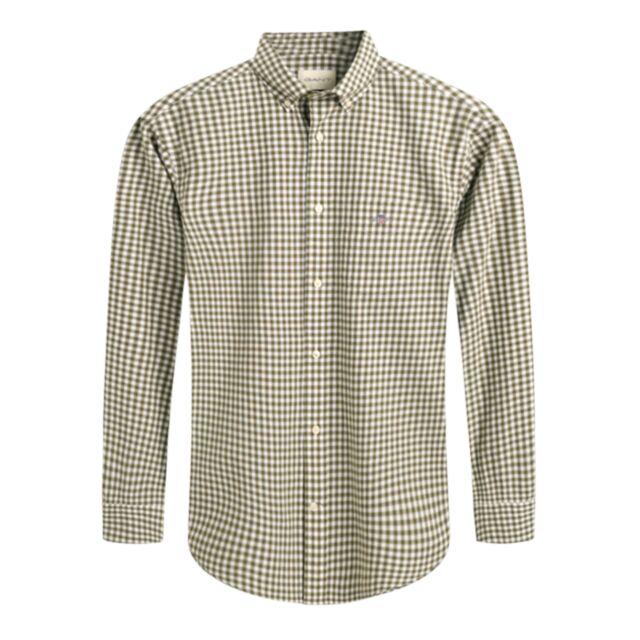 Gant Reg Poplin Gingham Shirt Juniper Green