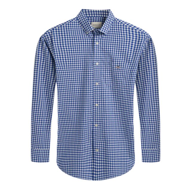 Gant Reg Poplin Gingham Shirt College Blue