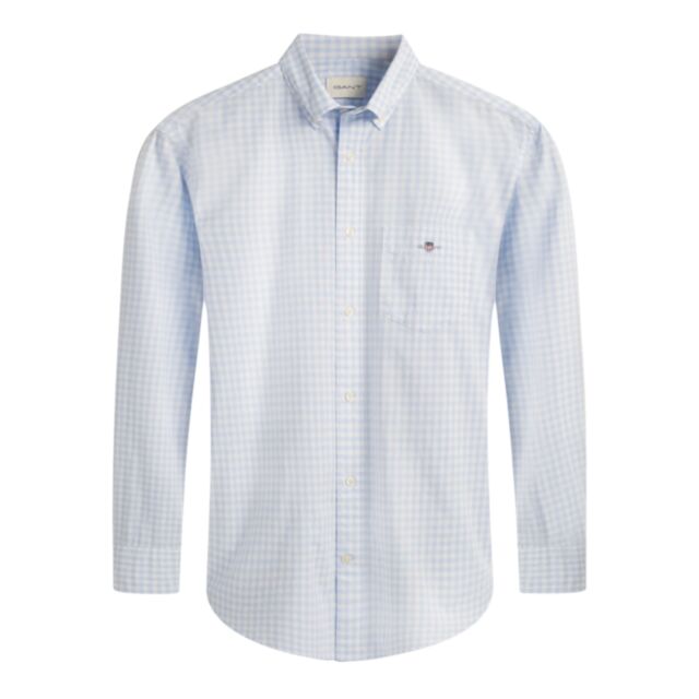 Gant Reg Poplin Gingham Shirt Light Blue