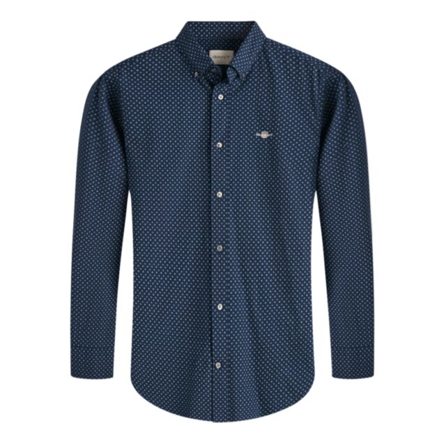 Gant Reg Micro Print Shirt Marine