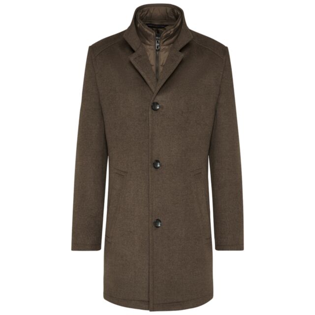 Bugatti Mens Wool Coat Brown