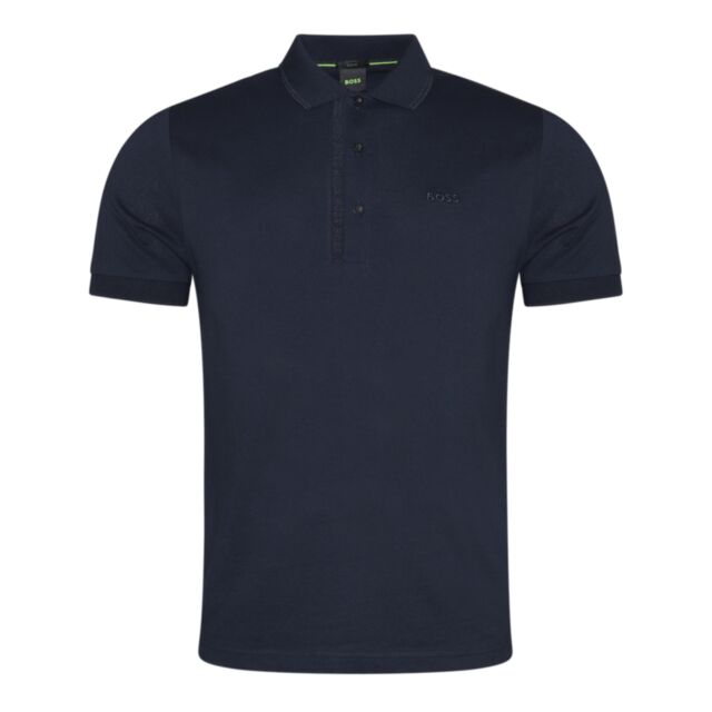 Boss Paule 4 Tipped Polo Shirt Navy