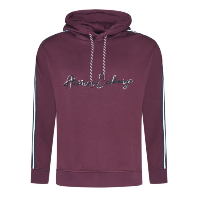 Armani Exchange Signature Logo Hood Red