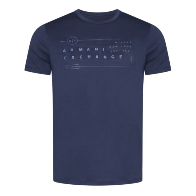 Armani Exchange Embossed T-Shirt Blue