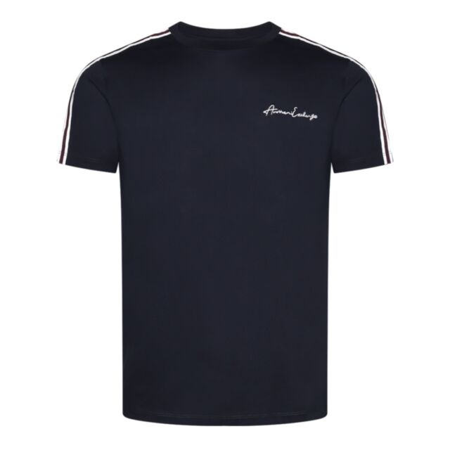 Armani Exchange Signature Logo T-Shirt Navy