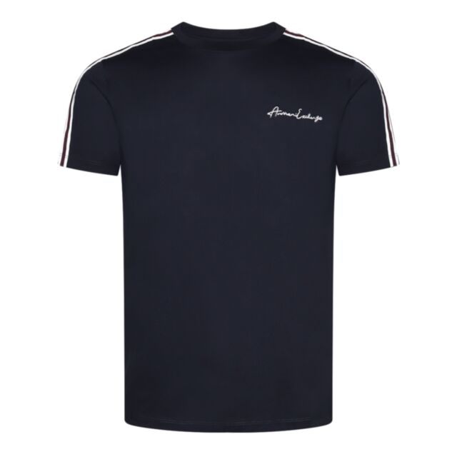 Armani Exchange Signature Logo T-Shirt Navy