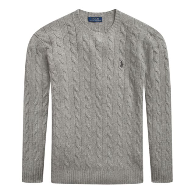 Ralph Lauren Cable Knit Crew Grey