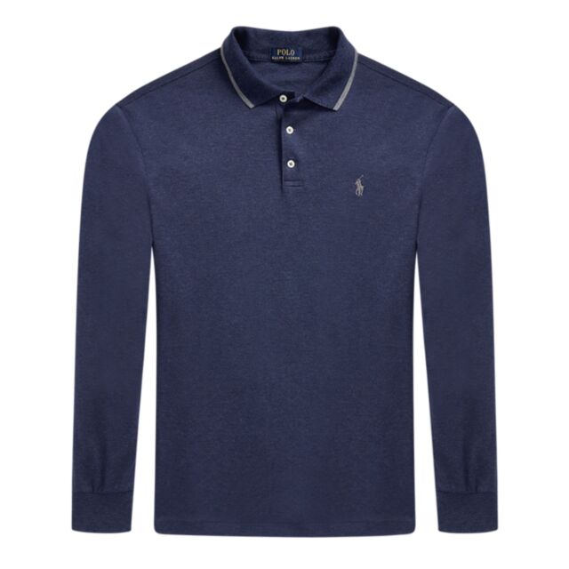 Ralph Lauren Tipped LS Polo Shirt Navy