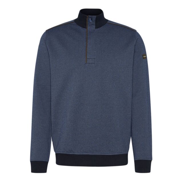 Bugatti Knitted Half Zip Navy Blue