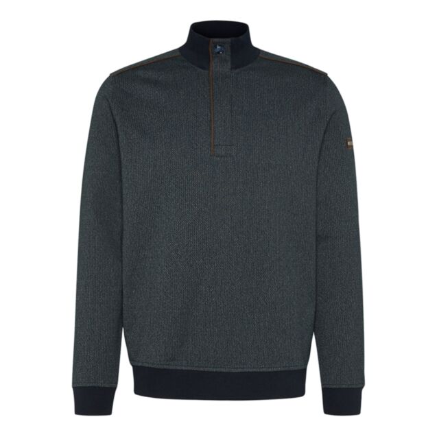Bugatti Knitted Half Zip In Green