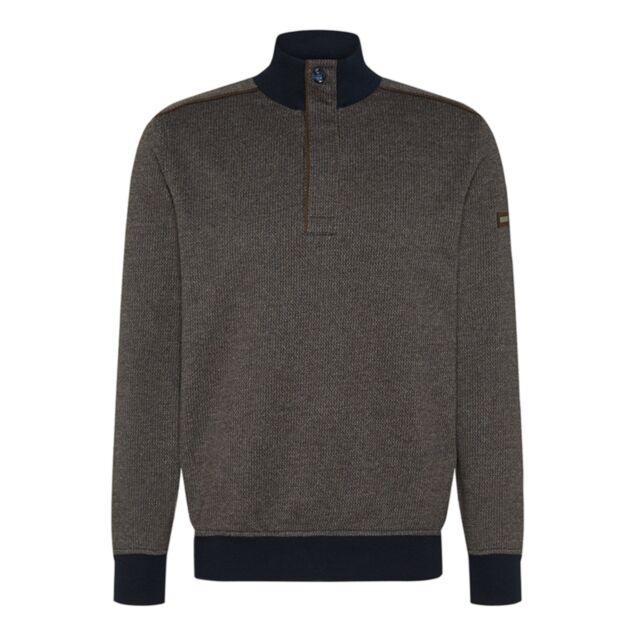 Bugatti Knitted Half Zip Cognac