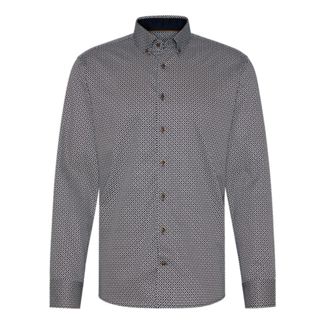 Bugatti Casual Solid Shirt In Navy Blue
