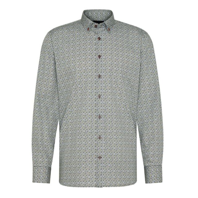 Bugatti Casual Printed Shirt Olive Green