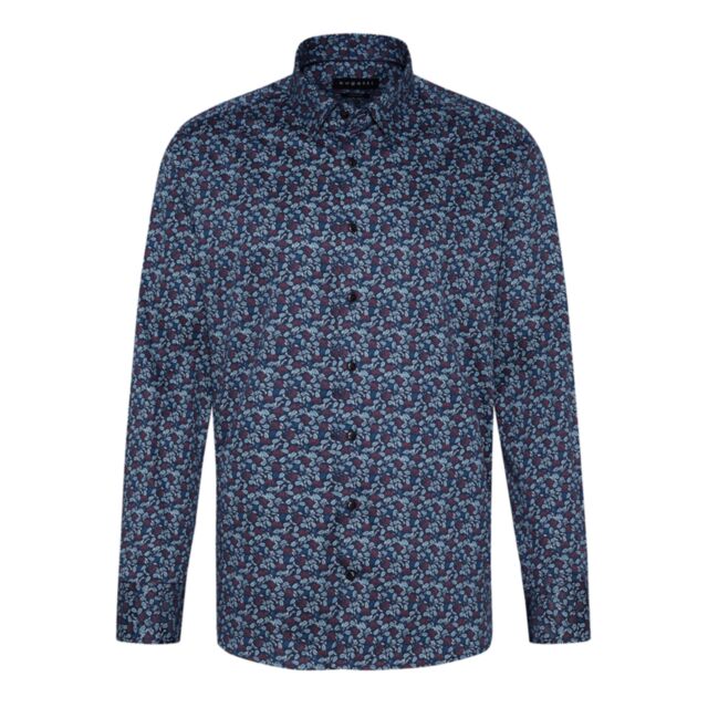 Bugatti Casual Printed Shirt In Navy