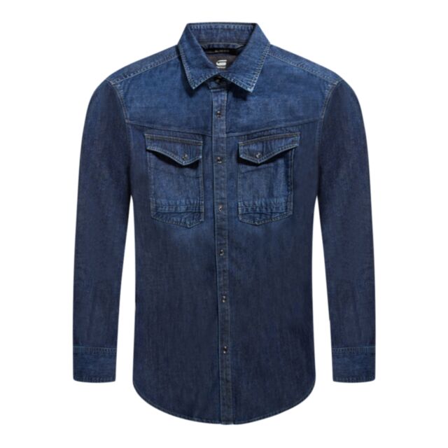 G-Star Slim Denim Shirt Worn Deep Sea