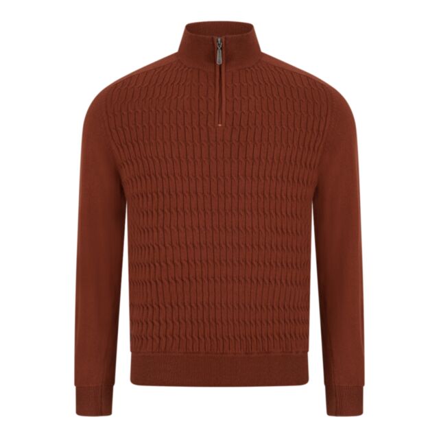 6Th Sense Diego 1/4 Zip Knit Cinnamon