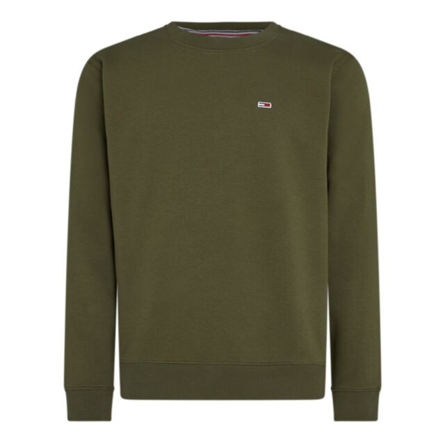 Tommy Jeans Reg Fleece Crew Neck Olive