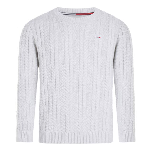 Tommy Jeans Cable Sweater Grey Heather