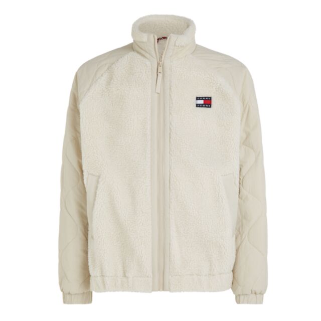 Tommy Jeans Mix Media Sherpa Ancient White