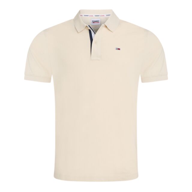 Tommy Jeans Placket Polo Shirt Newsprint
