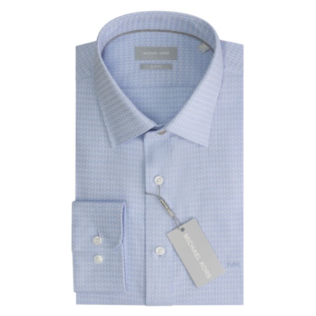Michael Kors Dobby Slim Shirt Light Blue