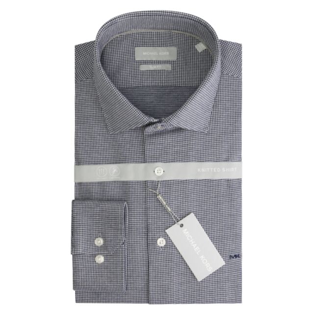 Michael Kors Pied De Poule Slim Shirt Blue
