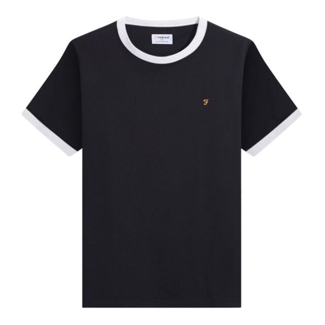 Farah Groves Ringer T-Shirt Black