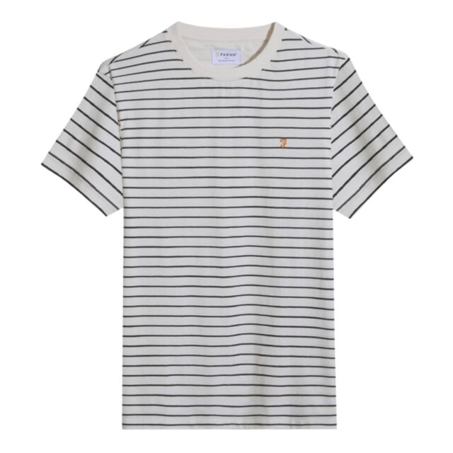 Farah Oakland Striped T-Shirt Ecru