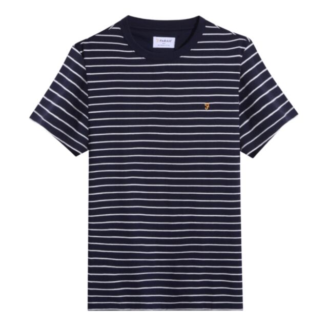 Farah Oakland Striped T-Shirt True Navy