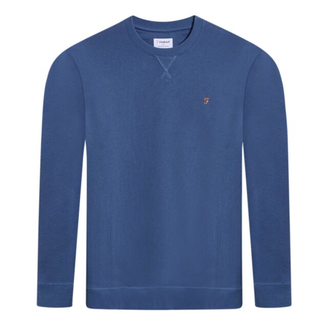 Farah Tim New Crew Sweater Steel Blue