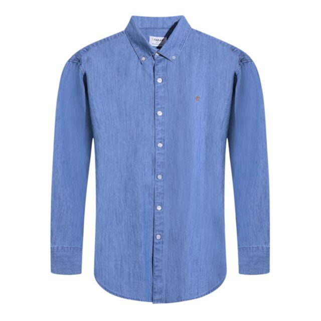 Farah Brewer Denim Shirt Stone Wash