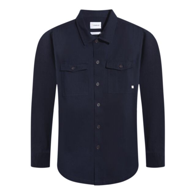 Farah Peters LS Twill Overshirt True Nav