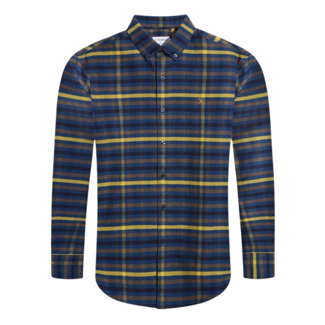 Farah Chambers LS Check Shirt Sailor Blu